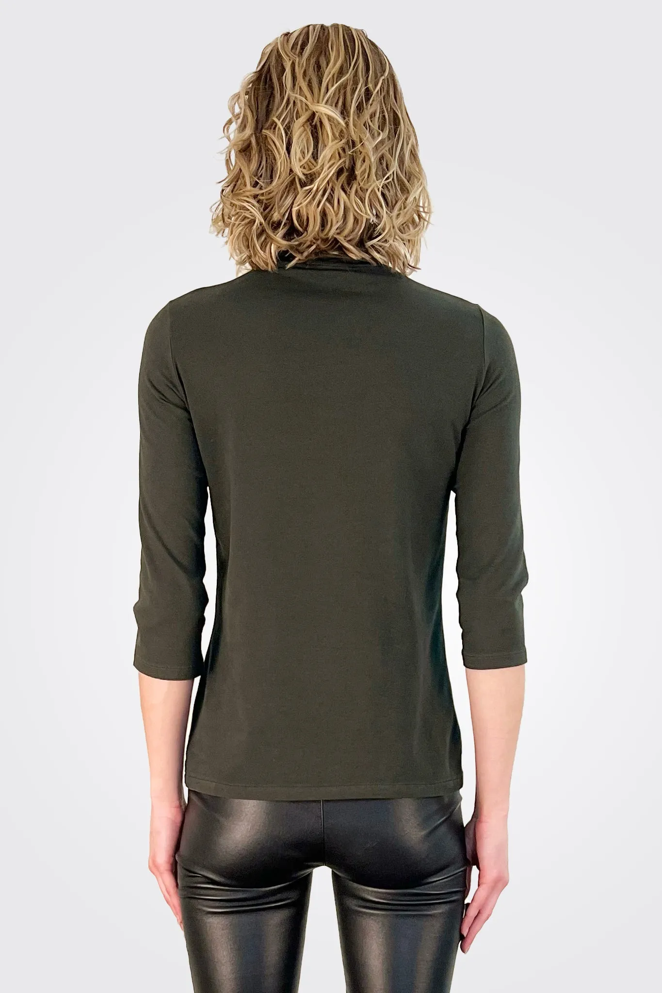 3/4 Sleeve Turtleneck - Dark Green