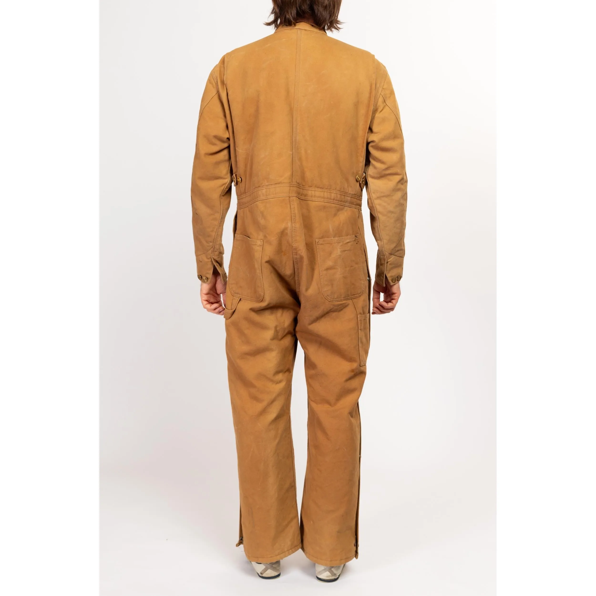 44S 90s Carhartt Tan Union Made In USA Insulated Coveralls