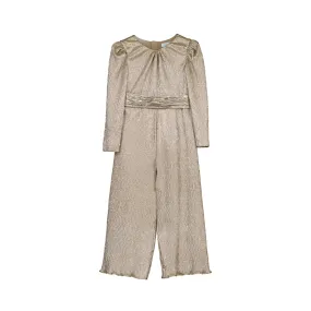 ABE Tween Gold Metallic Crinkle Jumpsuit