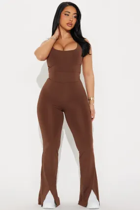 About The Gains Active Jumpsuit - Chocolate