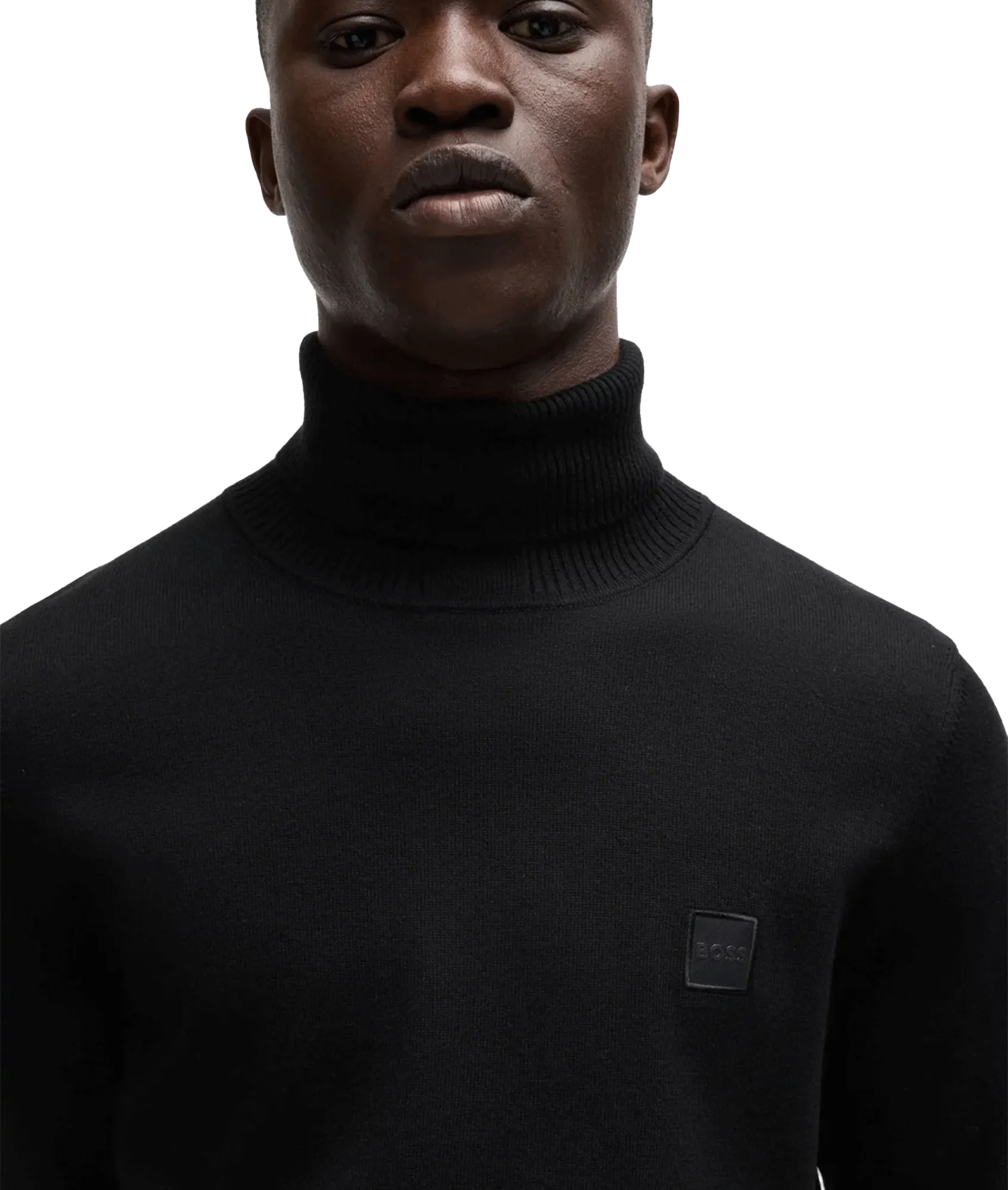 Akiro Rollneck Regular-fit Sweater in Cotton and Cashmere - Black