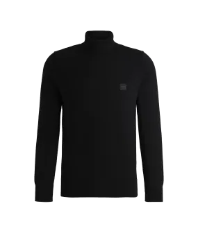 Akiro Rollneck Regular-fit Sweater in Cotton and Cashmere - Black