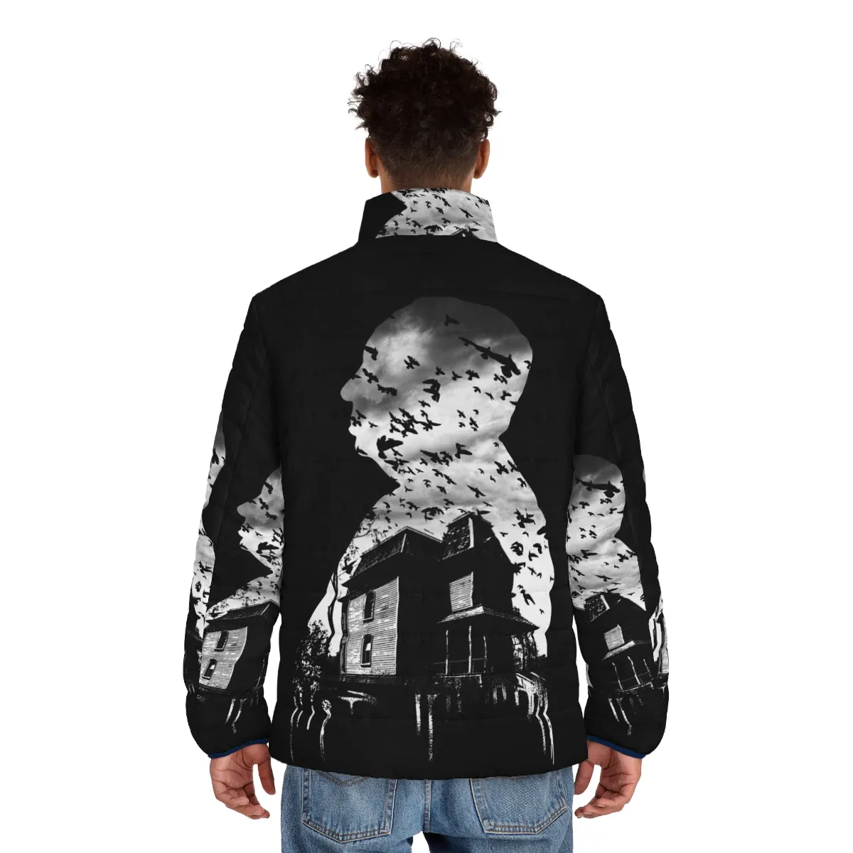 Alfred Hitchcock Collage Puffer Jacket - Iconic Horror Thriller