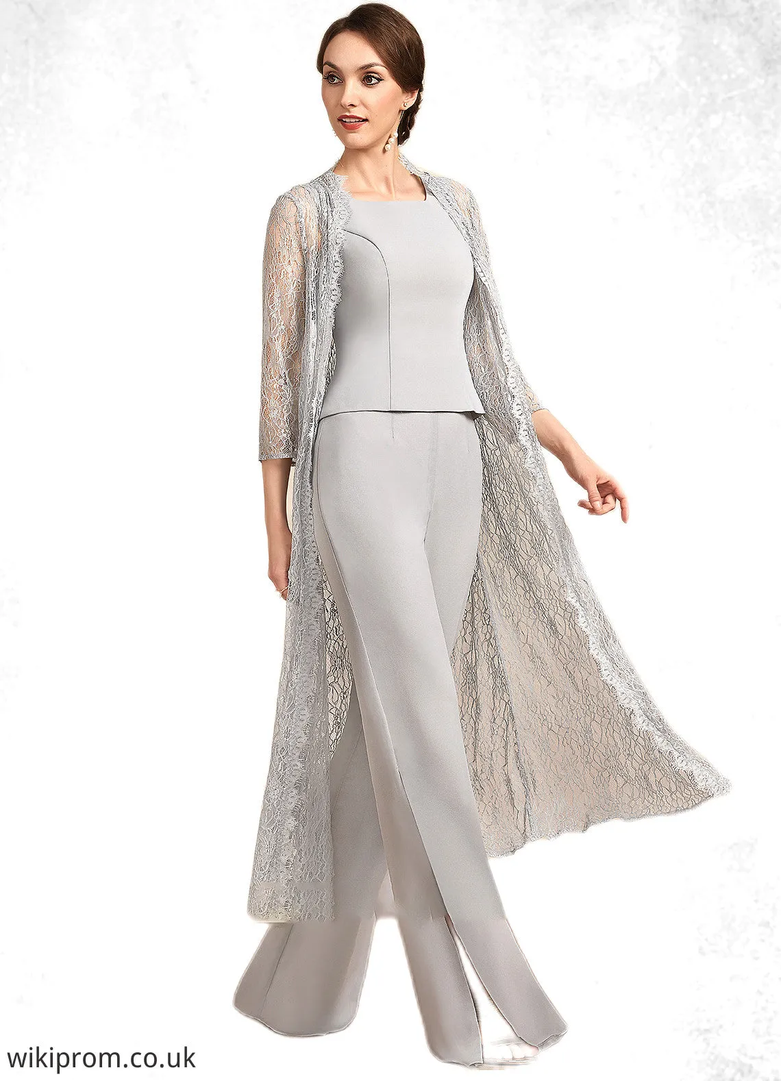 Alison Jumpsuit/Pantsuit Square Neckline Floor-Length Chiffon Mother of the Bride Dress SWK126P0014900