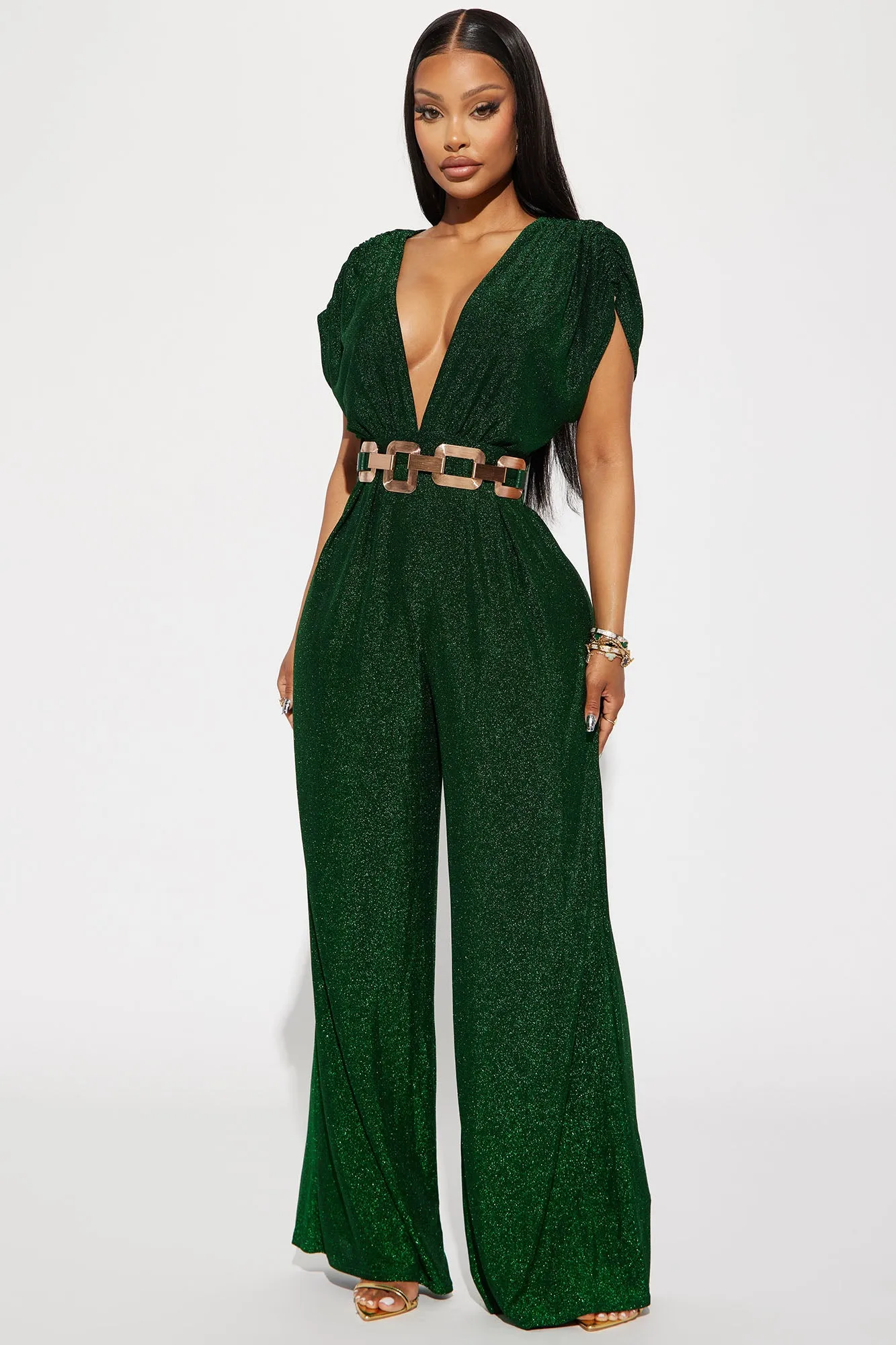 All That Sparkles Jumpsuit - Hunter