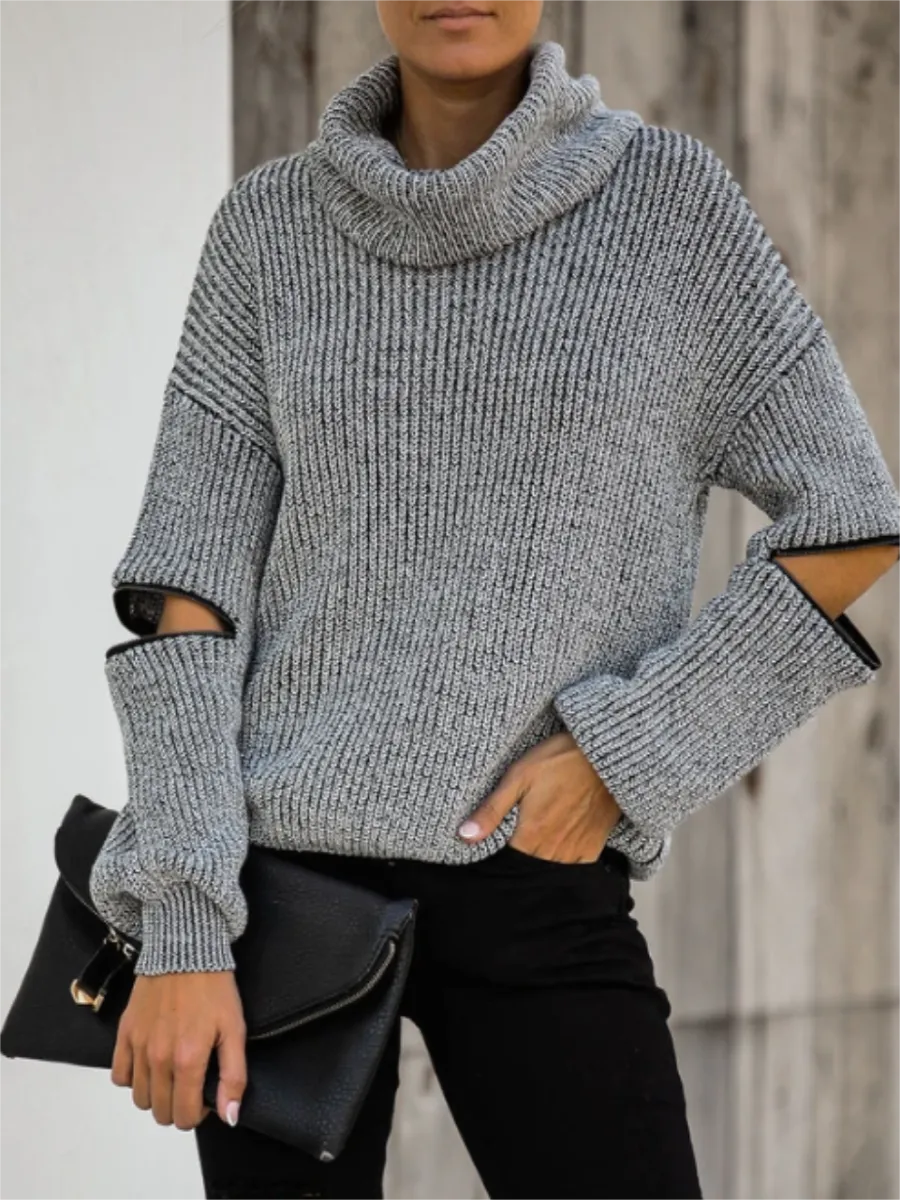 Autumn And Winter Ladies Knitted Casual Turtleneck Sweater