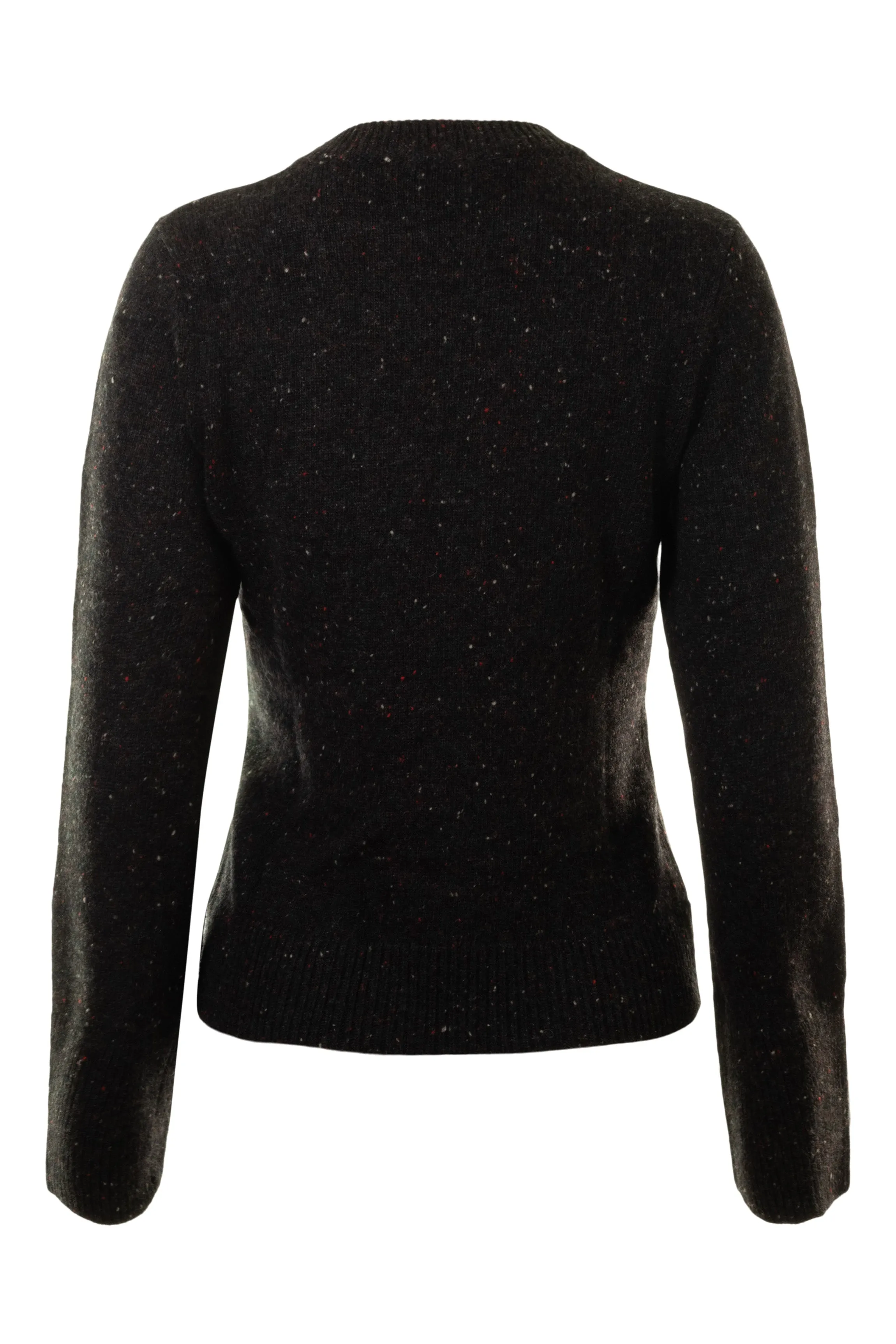 Autumn Cashmere Split Sleeve Cuffed Sweater with Detachable Snood in Pumpernickel