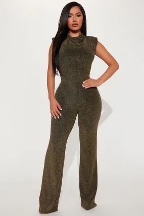 Ava Glitter Jumpsuit - Gold