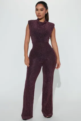 Ava Glitter Jumpsuit - Rose