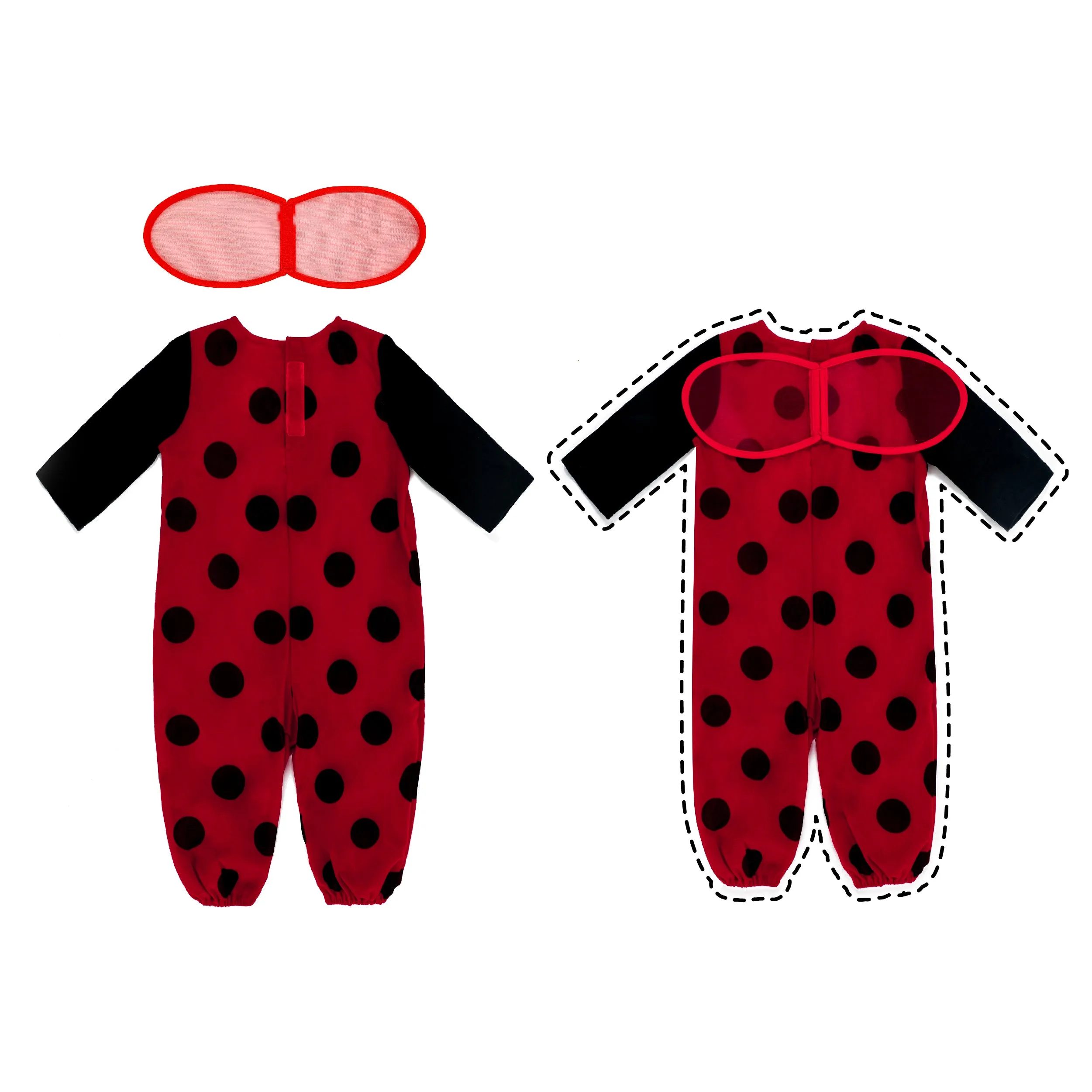 Baby Toddlers Ladybug Onesie Hat Wings Set Halloween Costume