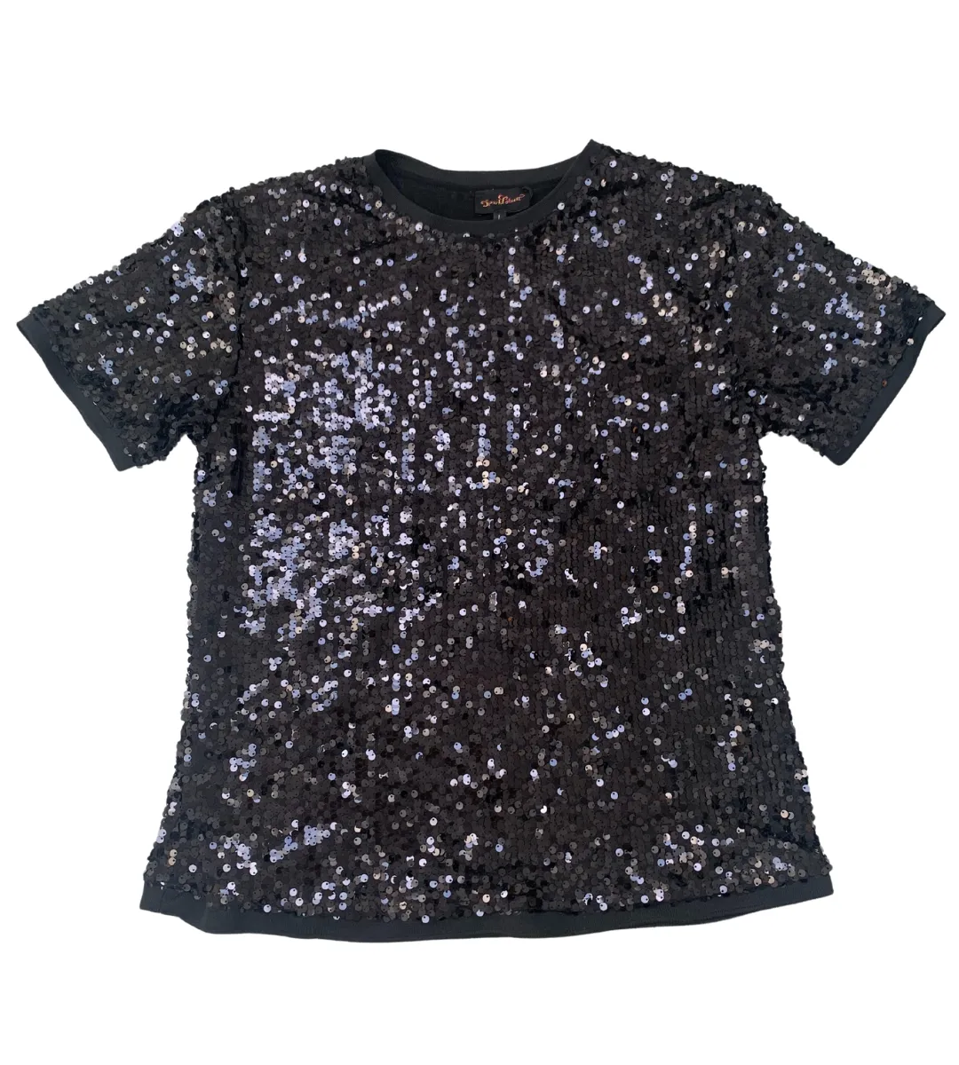 BLACK SEQUIN T-SHIRT