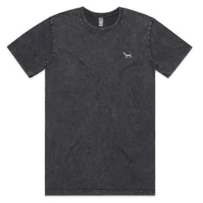 Black Sheep Embroidered Icon Tee Faded Black Stone Wash