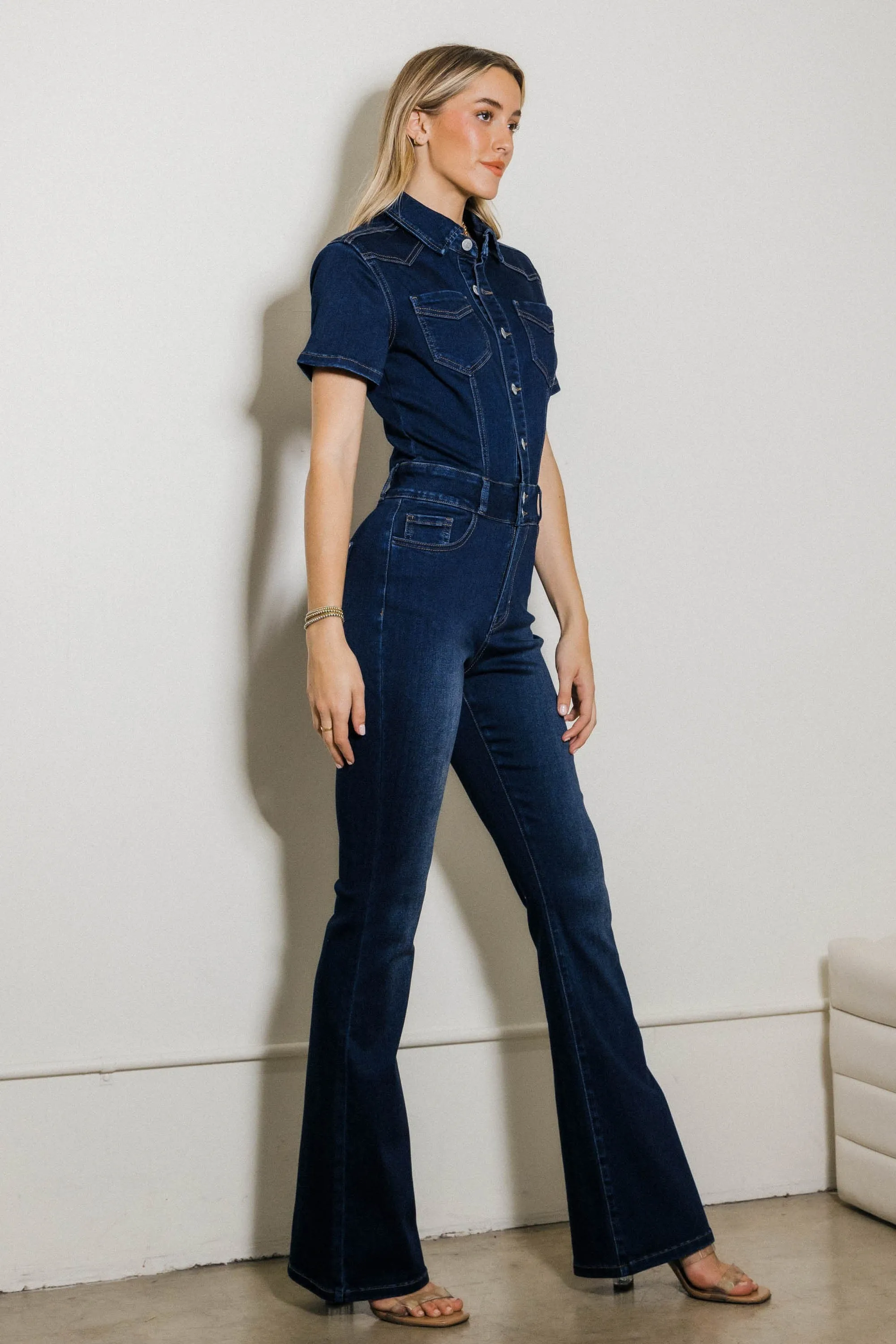 Bootcut Denim Jumpsuit