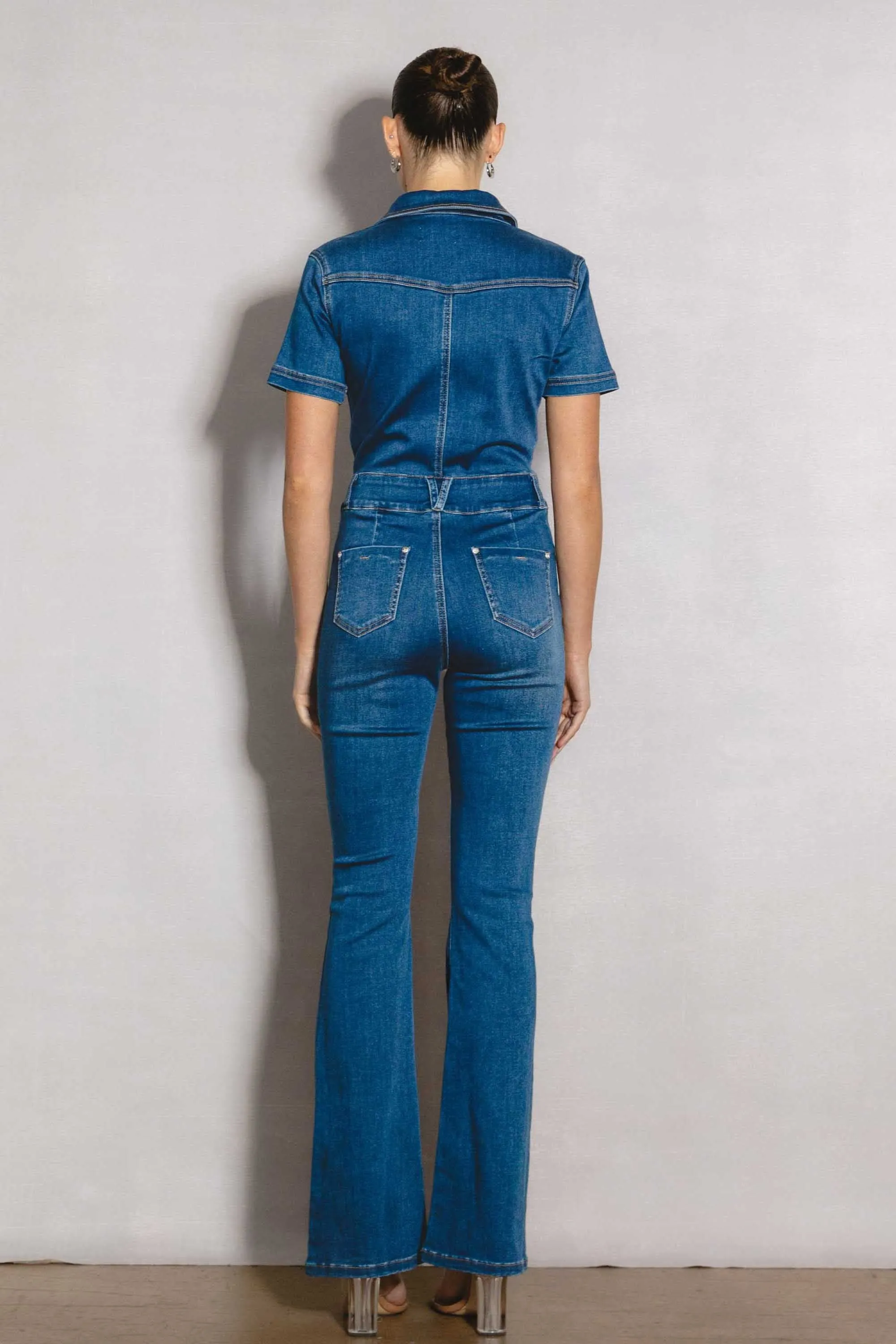 Bootcut Denim Jumpsuit