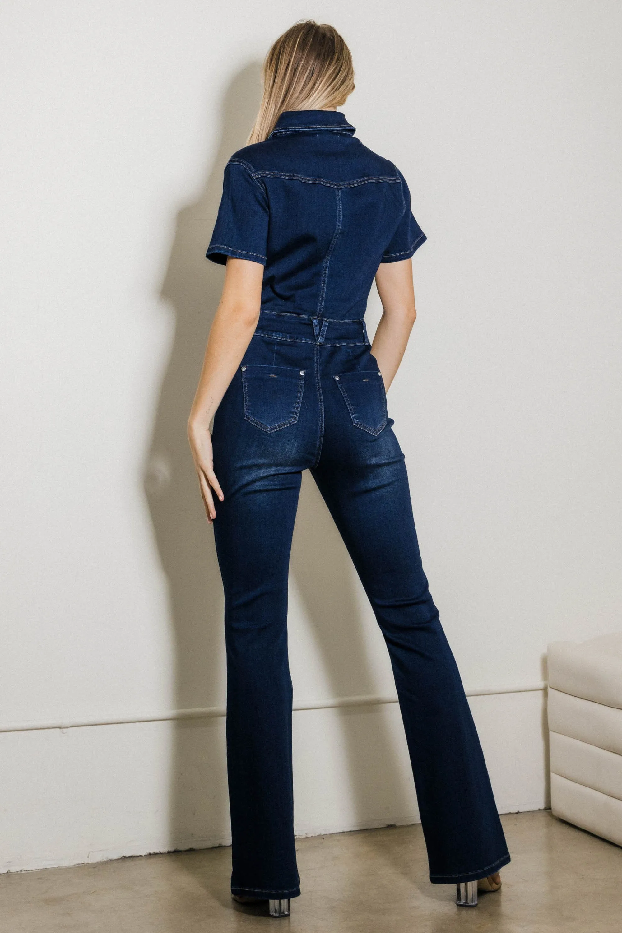 Bootcut Denim Jumpsuit