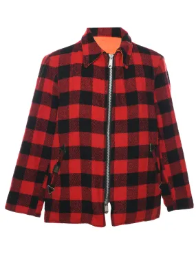 Buffalo Check Wool Coat - L