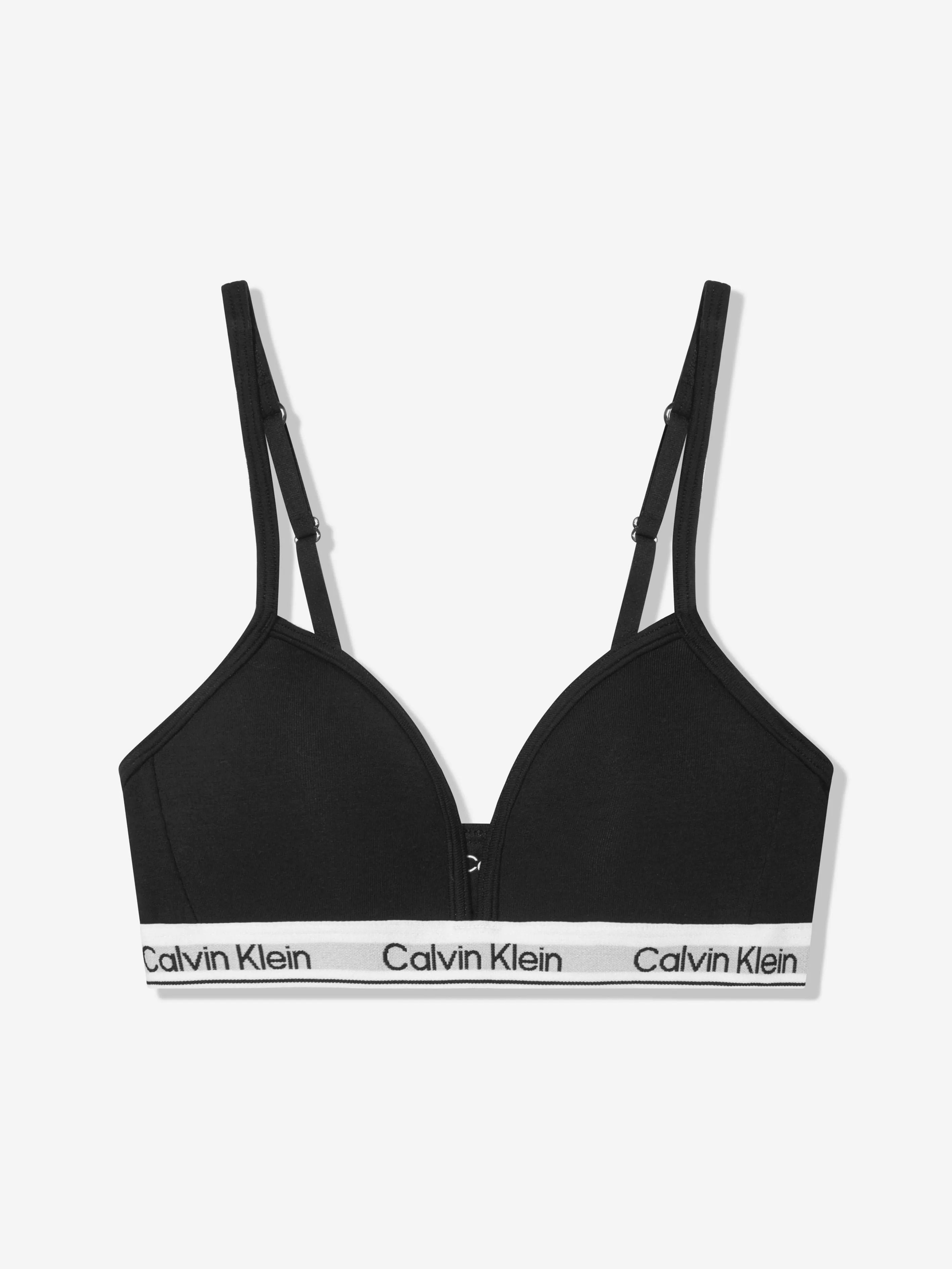 Calvin Klein Girls Triangle Bra in Black