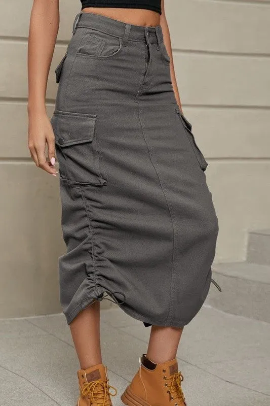 Cargo midi skirt