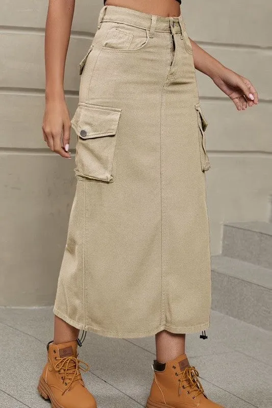 Cargo midi skirt