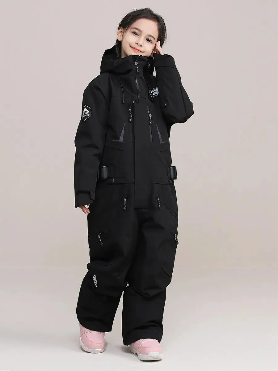 Children One-Piece Ski Suit Girl Boy Outdoor Snow Jumpsuits