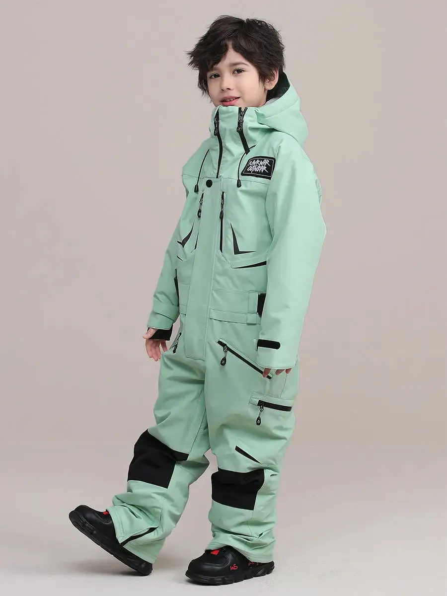 Children One-Piece Ski Suit Girl Boy Outdoor Snow Jumpsuits