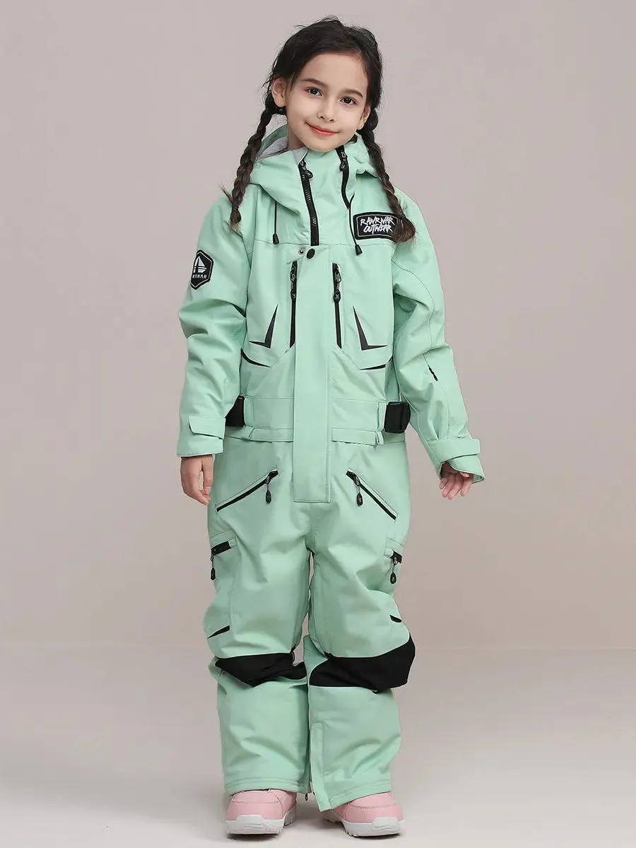 Children One-Piece Ski Suit Girl Boy Outdoor Snow Jumpsuits