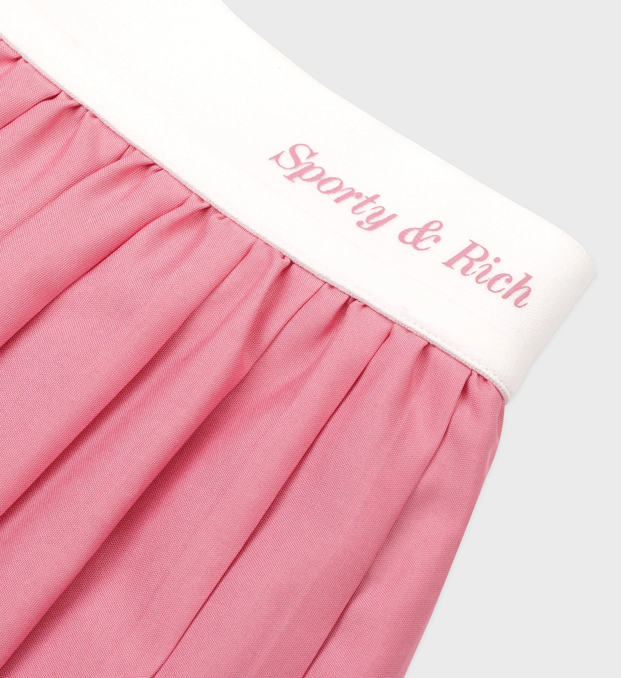 Classic Logo Pleated Tennis Skirt - Pink/White