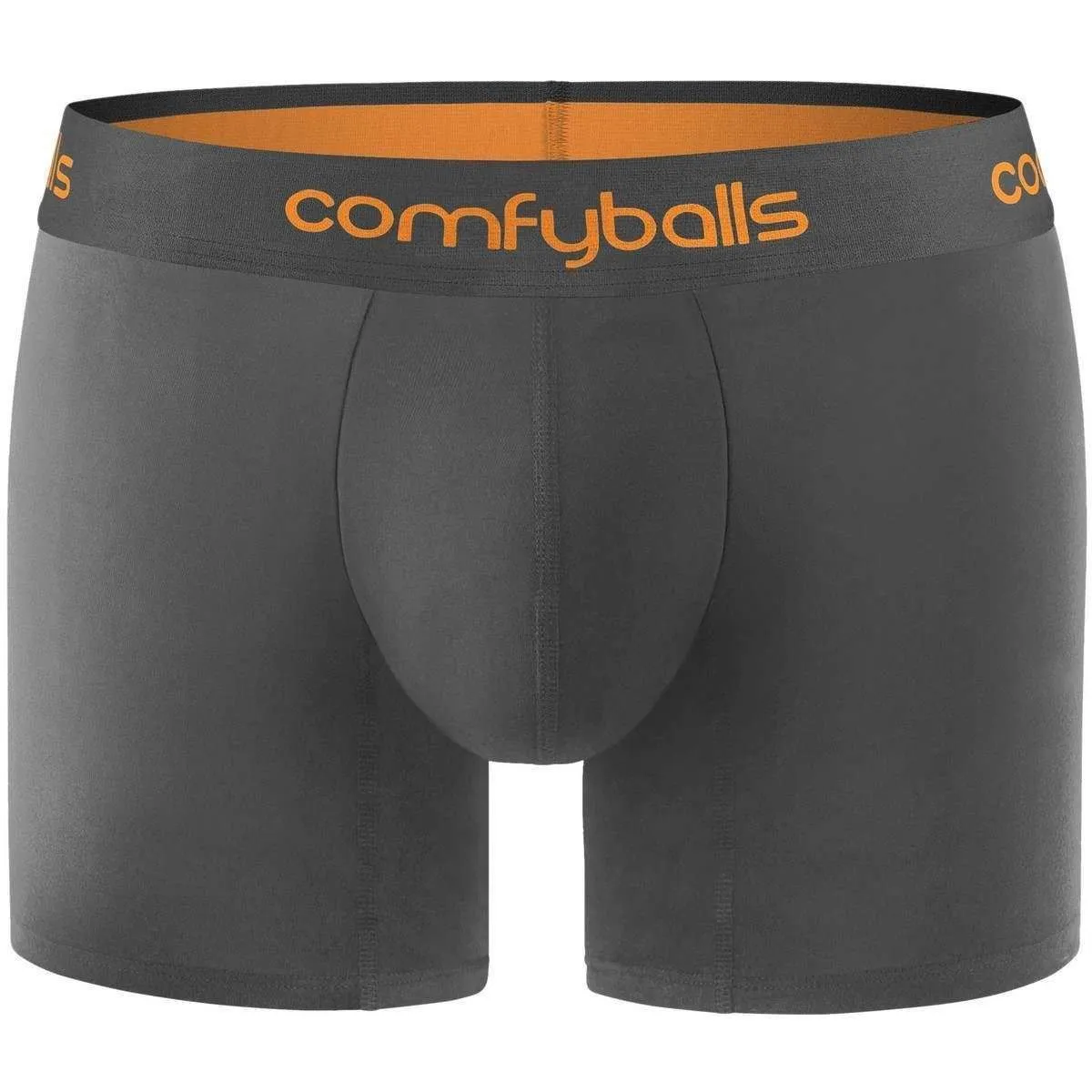 Comfyballs Cotton Long Boxer - Charcoal Grey/Flame Orange