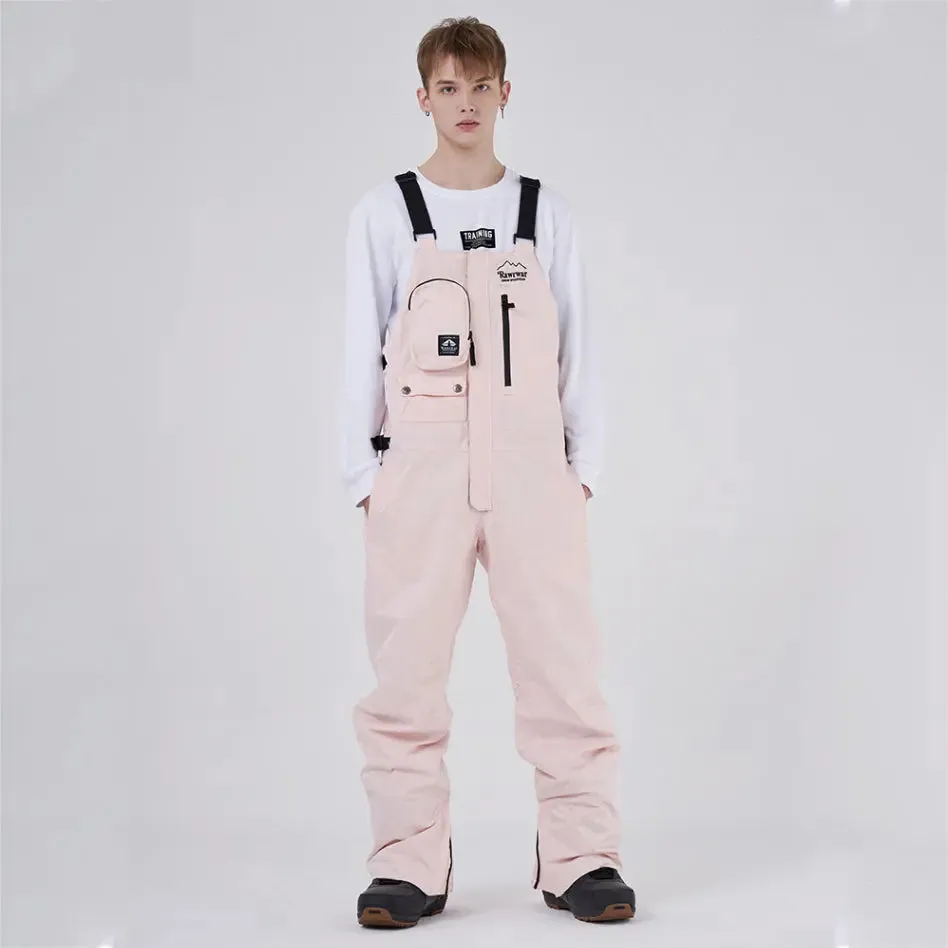 Cool Adult Insulated Snow Bibs Spliced Jumpsuit Overalls