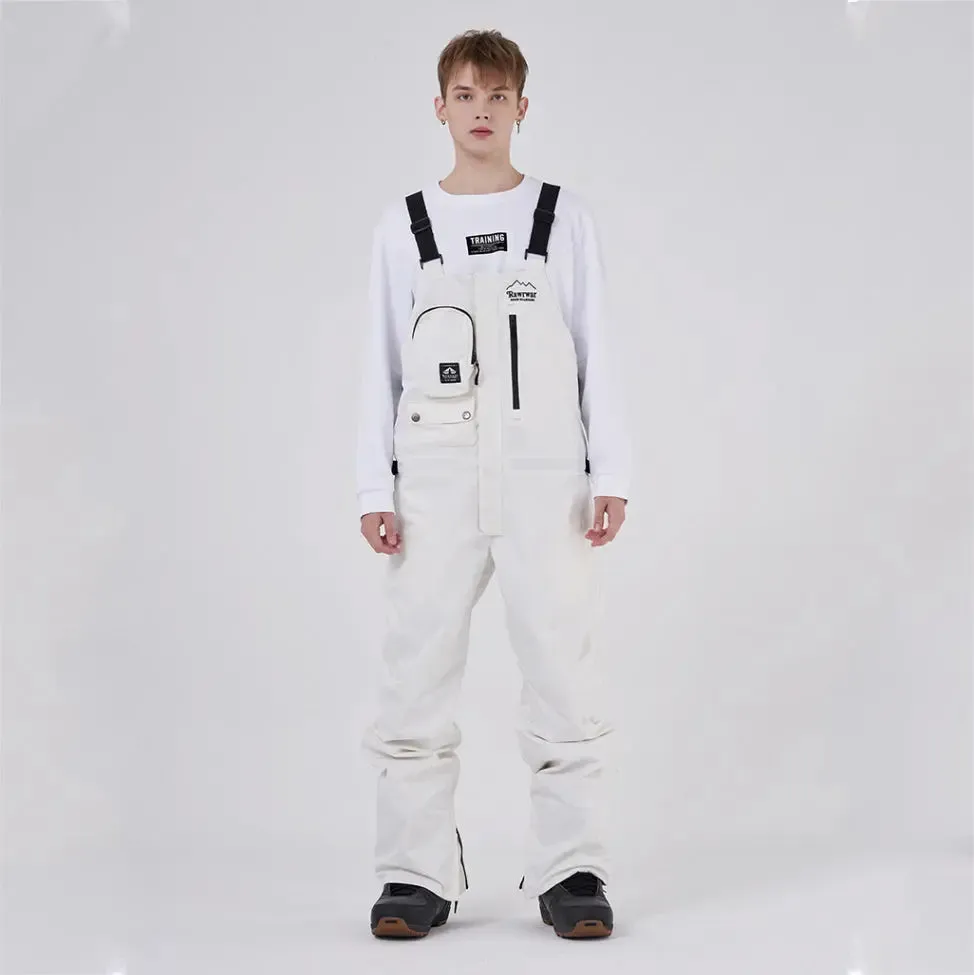 Cool Adult Insulated Snow Bibs Spliced Jumpsuit Overalls