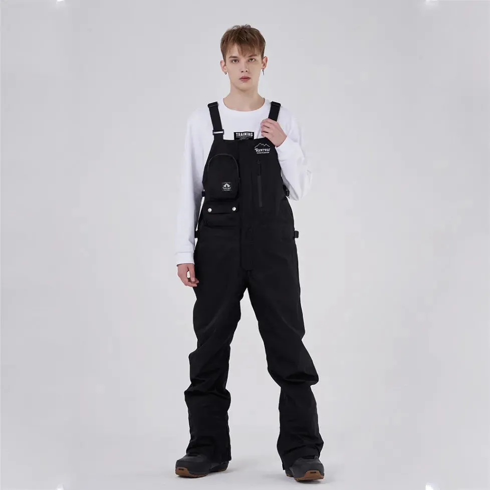 Cool Adult Insulated Snow Bibs Spliced Jumpsuit Overalls