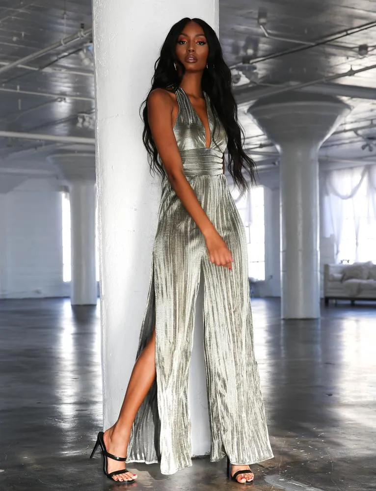 Crystal Jumpsuit - Metallic