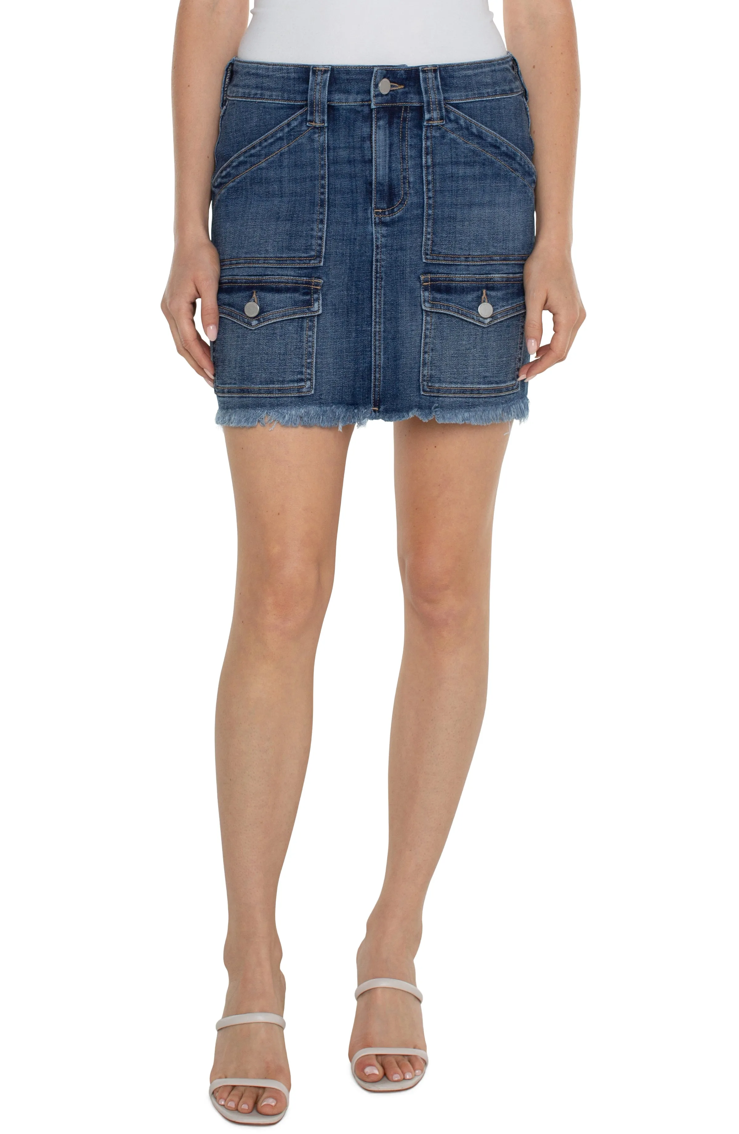 Denim Cargo Skirt