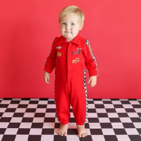 Disney Racing Red Fleece Racing Jumpsuit