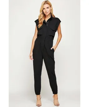 Ellison Mock Neck Sleeveless Jogger Jumpsuit