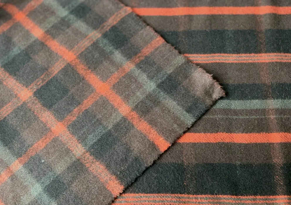 Etro Harvest Chocolate & Paprika Plaid Brushed Wool Coating (Made In Italy)