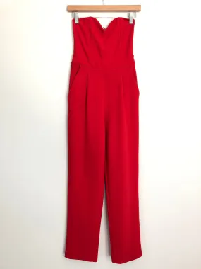 Express Red Sweatheart Strapless Jumpsuit- Size 0