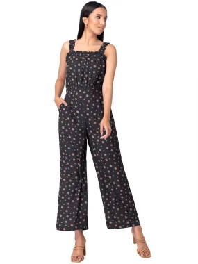 FabAlley Black Polka Dot Print Jumpsuit