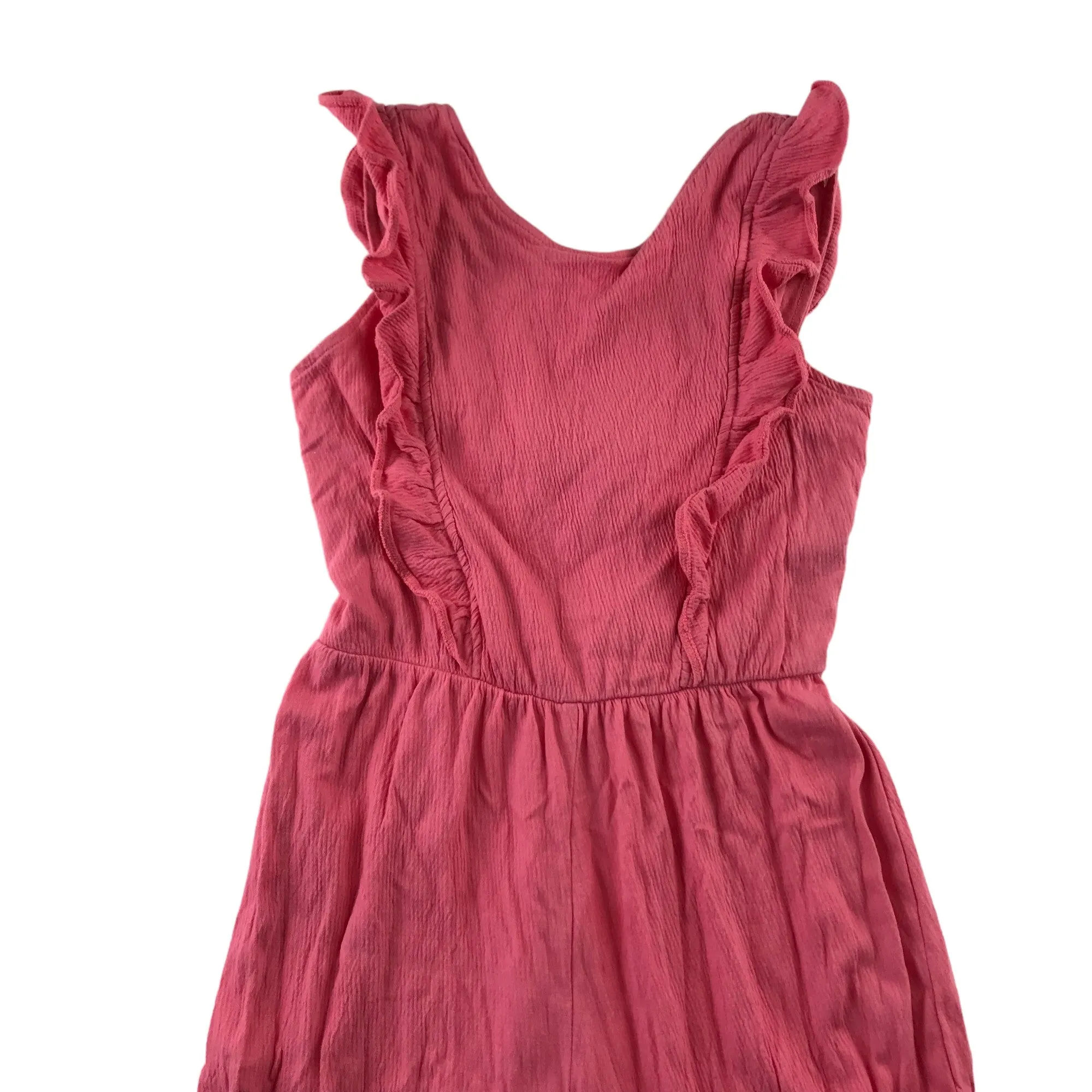 F&F jumpsuit 11-12 years pink sleeveless frill detailed