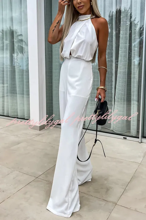 Fashionable Solid Color Sleeveless Hollow Slim Fit Jumpsuit