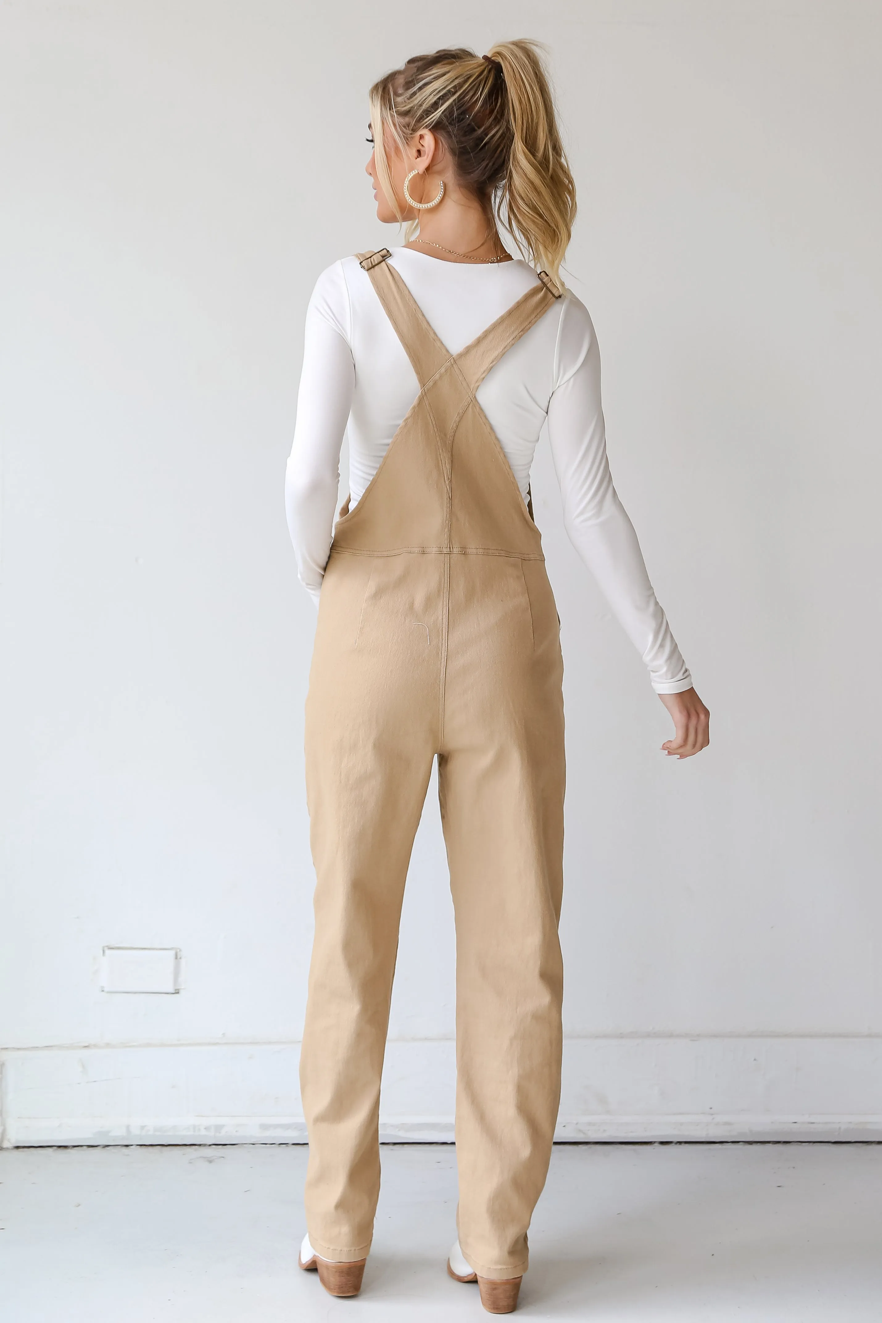 FINAL SALE - Feeling Confident Khaki Overalls