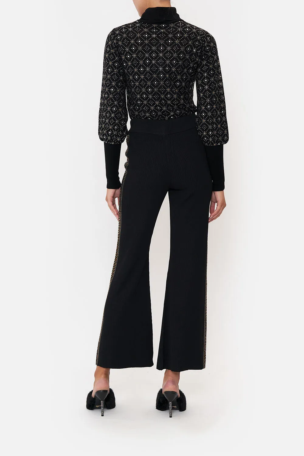 FLARED JACQUARD KNIT PANT DANCE WITH DUENDE