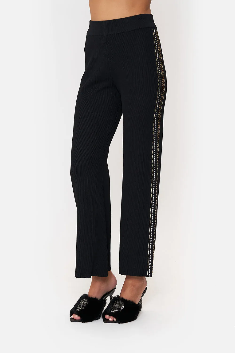 FLARED JACQUARD KNIT PANT DANCE WITH DUENDE