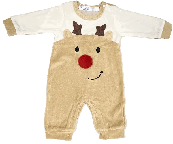 Gender Neutral Baby Christmas Reindeer Costume One-Piece Jumpsuit