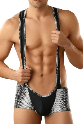 Geometric Dot Mens Microfiber Singlet Trunk -Closeout