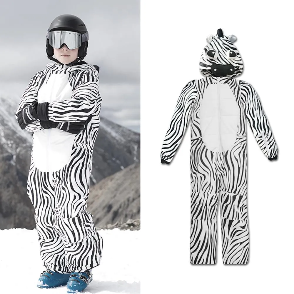 Girls Unisex Waterproof Winter Animal Friendly One Piece Jumpsuit Snowsuits