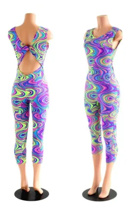 Glow Worm Neon Twist Back Jumpsuit