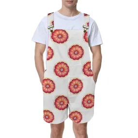 grapefruit wheel print Unisex Shorts Suspender Jumpsuit (Model L78)