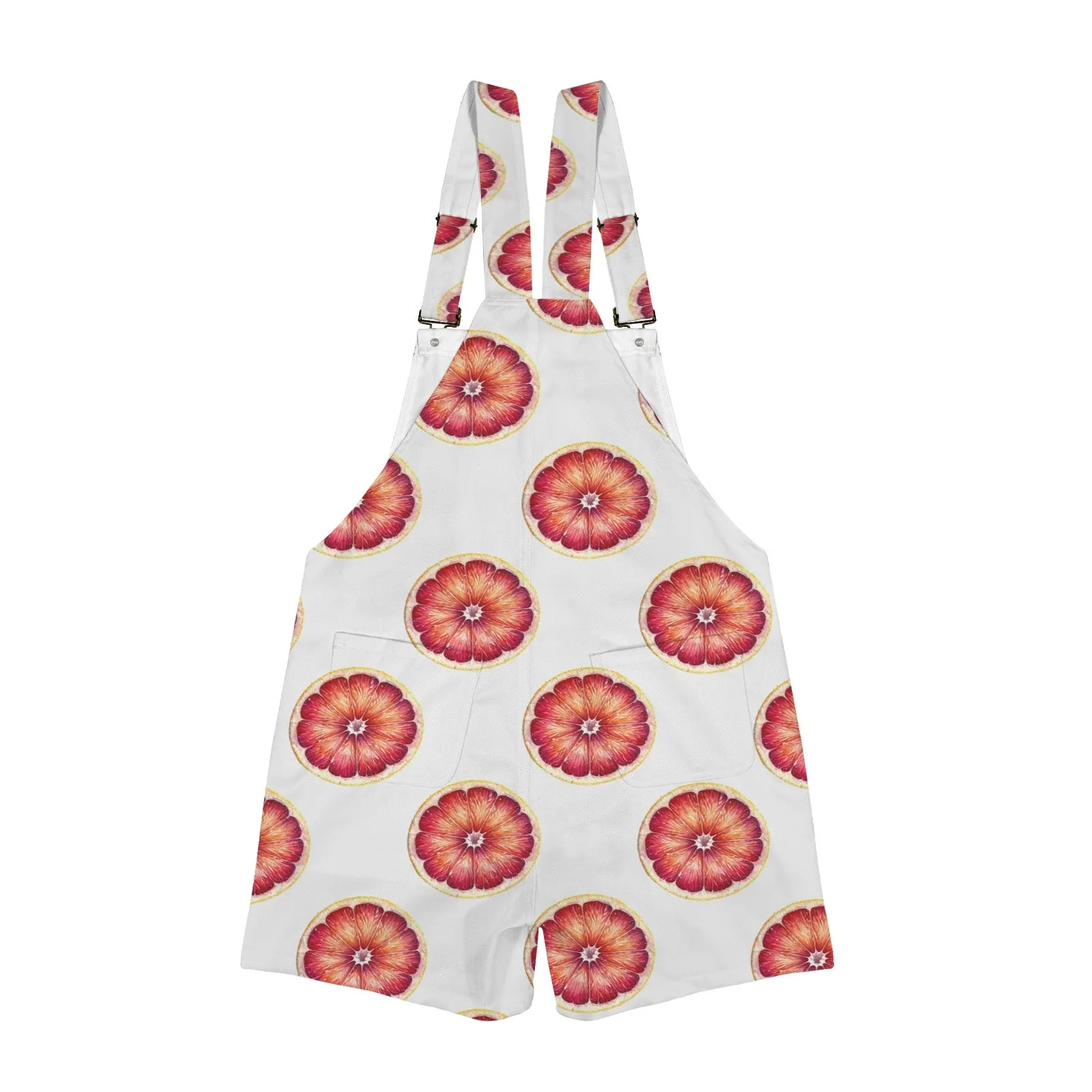 grapefruit wheel print Unisex Shorts Suspender Jumpsuit (Model L78)