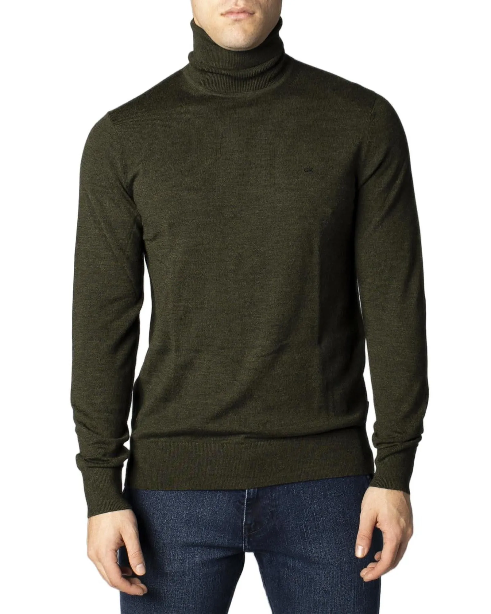 Green Long Sleeve Turtleneck Knitwear